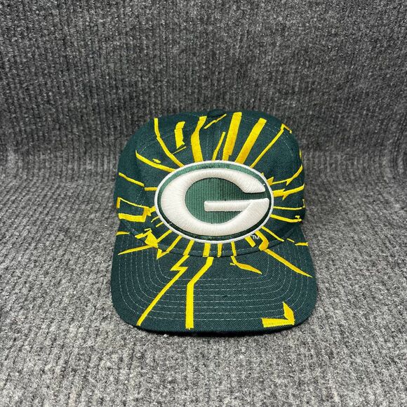 Vintage Starter Green Bay Packers Shockwave Shattered Snapback Hat Wool (Read) - Picture 1 of 8